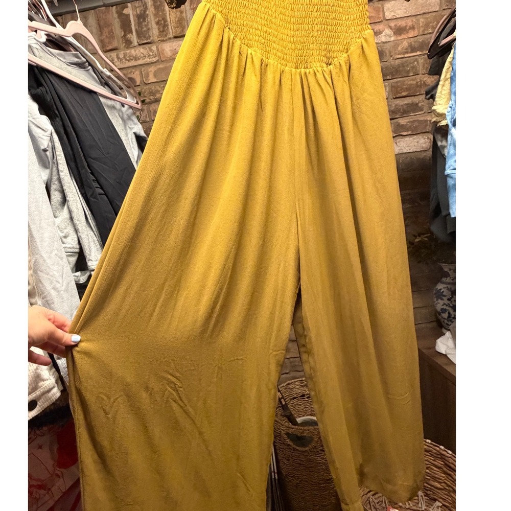 Free People Temperly Puff Sleeve Wide Leg Jumpsuit Size M - Picture 3 of 8